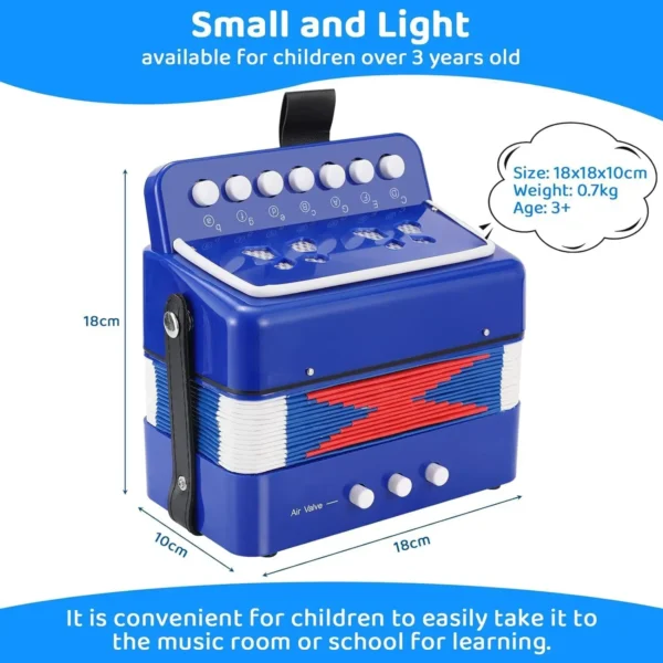 Jouet accordéon pour enfants, mini instruments de musique, 10 boutons prédire, enfants, tout-petits, débutants – Image 6