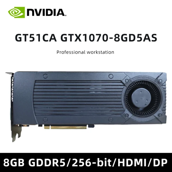 Carte vidéo PCIe NVIDIA GeForce GTX 1070 8 Go GDDR5 GT51CA, refroidissement à triple ventilateur VR Ready 4K HD, 4 ports d'affichage pour jeux/édition