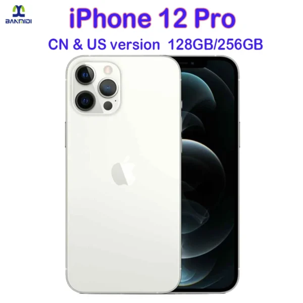 Smartphone iPhone 12 Pro débloqué 6.1 pouces, 128/256 go de ROM, 6 go de RAM, Super Retina OLED A14 IOS, identification faciale 5G, téléphone portable d'origine