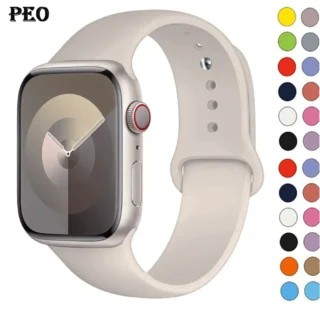 Bracelet sport en silicone pour Apple Watch, 44mm, 45mm, 40mm, 41mm, 42-38mm, 45mm, iWatch Series 8, 7, 6, 5, 4, 3, SE 9, Ultra 2, 49mm