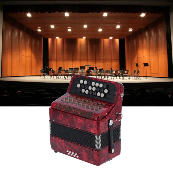 Accordian Instrument accordéon 22 touches 8 basses bouton professionnel Instrument pour débutant avec sac de rangement
