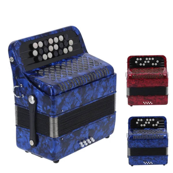 Accordian Instrument accordéon 22 touches 8 basses bouton professionnel Instrument pour débutant avec sac de rangement – Image 6