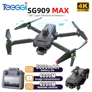 Drone GPS Teeggi SG909 MAX avec caméra 4K, écran tactile 6KM, Drone professionnel RC 360 ° Évitement d'obstacles Quadrirotor RC pliable