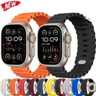 Bracelet en silicone pour Apple Watch, Bracelet, Bracelet, Bracelet, Bande, Ultra 2, 49mm, 9mm, 8mm, 7, 45mm, 41mm, iWatch 6, 5, 4, 3, SE, 44mm, 40mm, 42mm