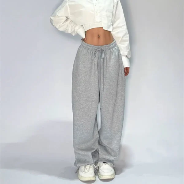 Pantalon de survêtement décontracté pour femmes, couleur unie, taille haute, à lacets, ample, jogging, classique, Baggy, Streetwear, Sport, danse, Y2K