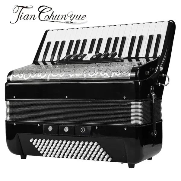 Accordéon professionnel 37 touches 96 clavier de basse diatonique blanc basse accordéon Instrument Piano pour adulte – Image 2