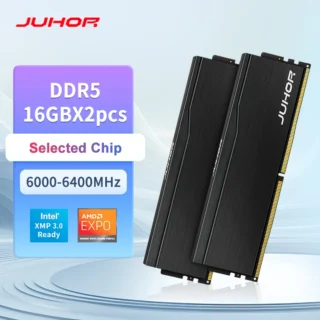 JUHOR Ram DDR5 32GB(16GBX2) 6000MHz 6400MHz DDR5 6400MHz ordinateur de bureau mémoire Ram