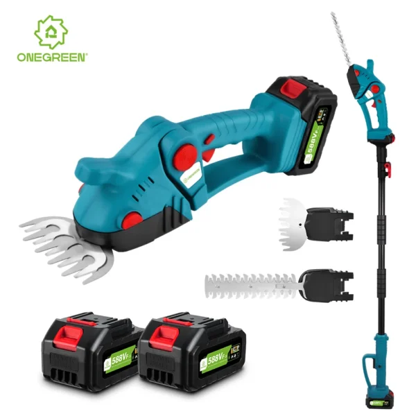 ONEGRREN 3 en 1 pôle télescopique taille-haie électrique branche haute arbustes désherbage taille outil de jardin pour Makita 18V batterie broche