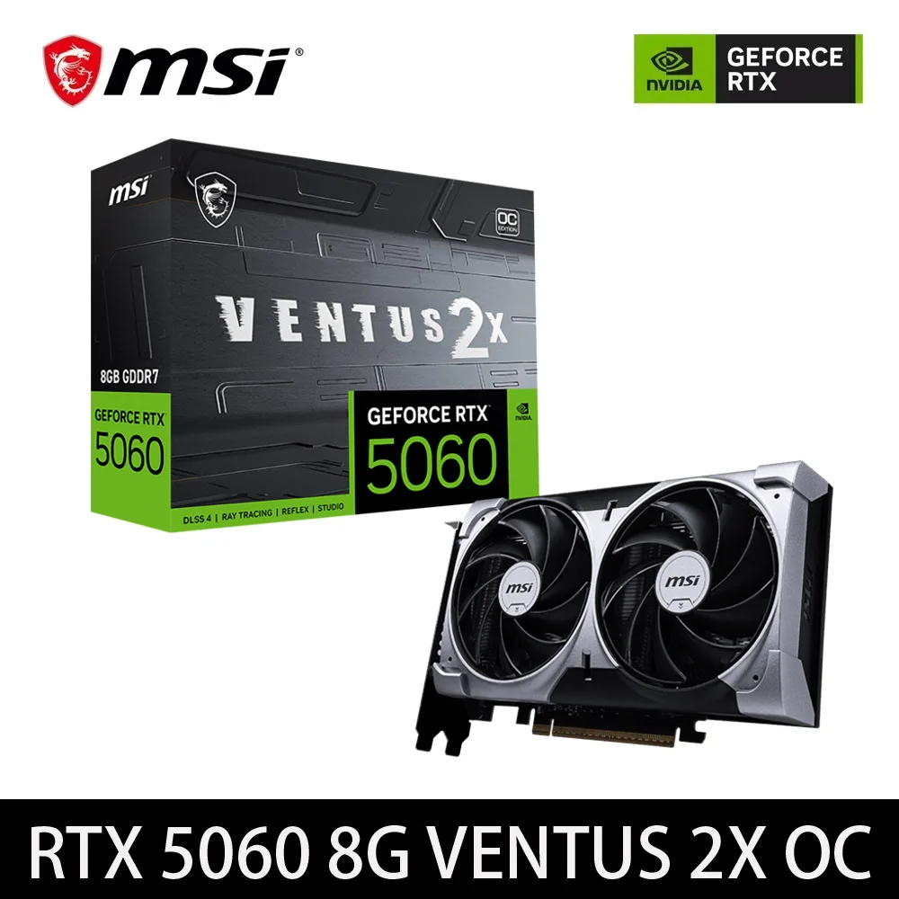 MSI GeForce RTX5060 VENTUS 2X 8G OC carte graphique de jeu 8GB GDDR7 128 bits 8pin DP PCI-E 5.0x16 ordinateur de bureau complet nouveau