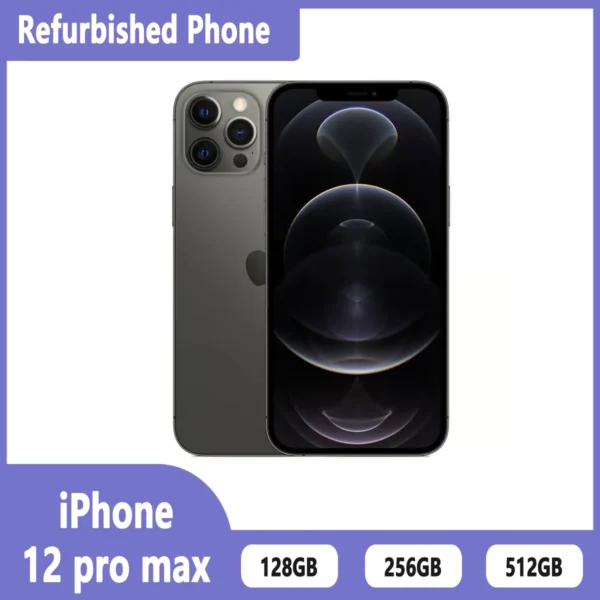 Refurbished phone APPLE iPhone 12 pro max 128GO 256GO 512GO unlock smartphone inches, six cores, i0S A14.6GBRAM,12MP