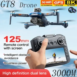 2025 nouveau Drone GT8 Rc 8K professionnel HD double caméra avec écran FPV WIFI moteur sans brosse évitement d'obstacles FPV quadrirotor jouets