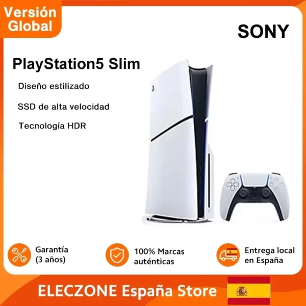 Original Sony PlayStation 5 Slim PS5 Slim Model Group - Slim Ultra High Speed SSD Ray Tracing 4K TV Gaming Slim Design Video Game Console